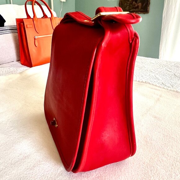 VINTAGE ORIGINAL COACH STEWARDESS BAG RED No. 9525 made in NYC - Picture 4 of 8